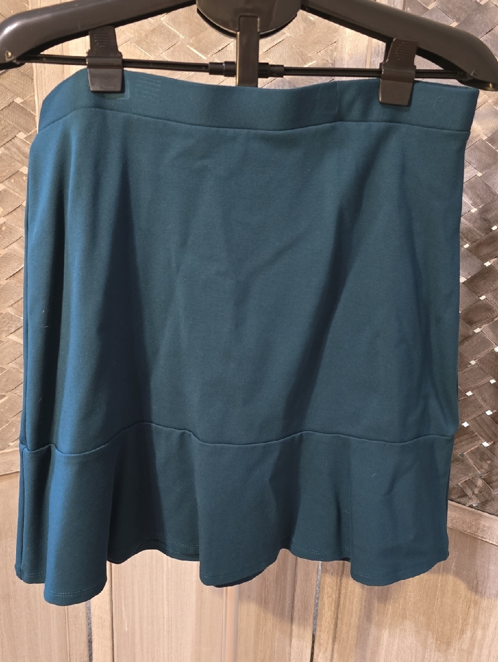 LOFT Teal Ruffled Hem Mini Skirt